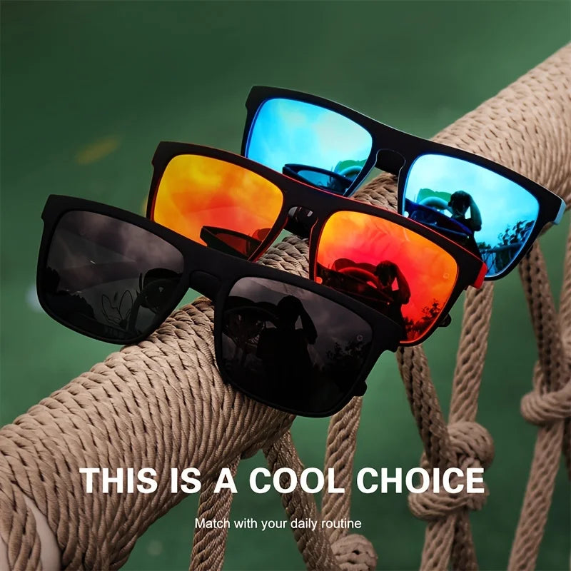 Vintage Square Polarized Sunglasses - Driving & Fishing UV400 Mirror Lenses