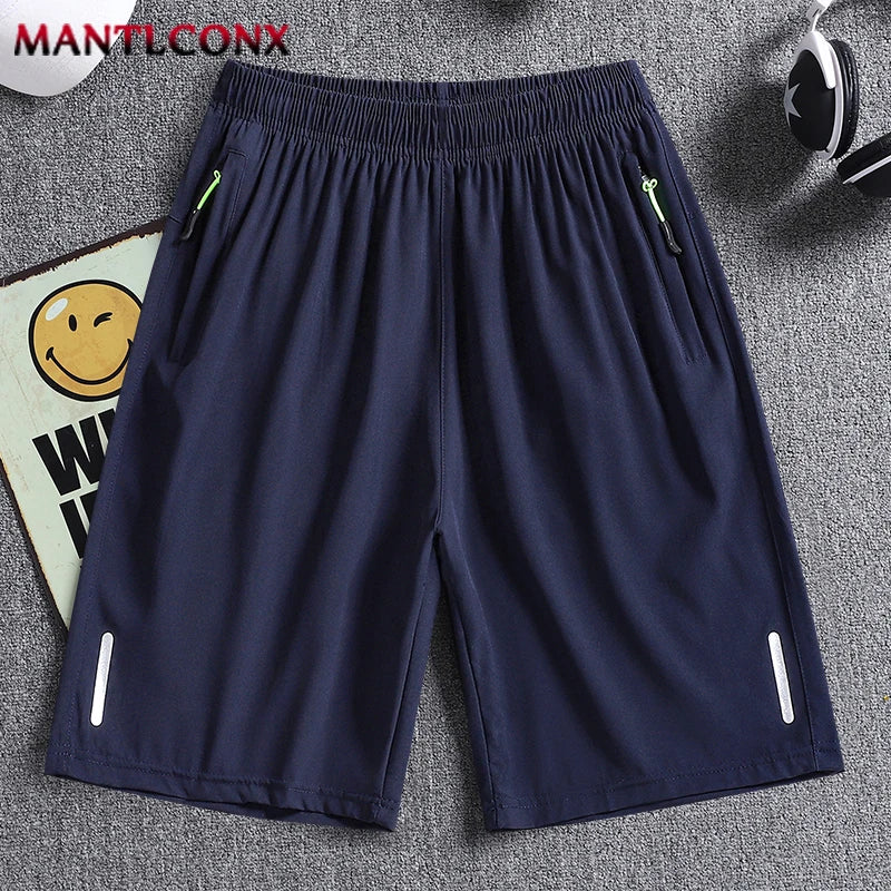 Men's Quick-Dry Summer Running Shorts with Zipper Pockets - Gym & Jogging Sport Shorts (Black, Dark Gray, Dark Blue)