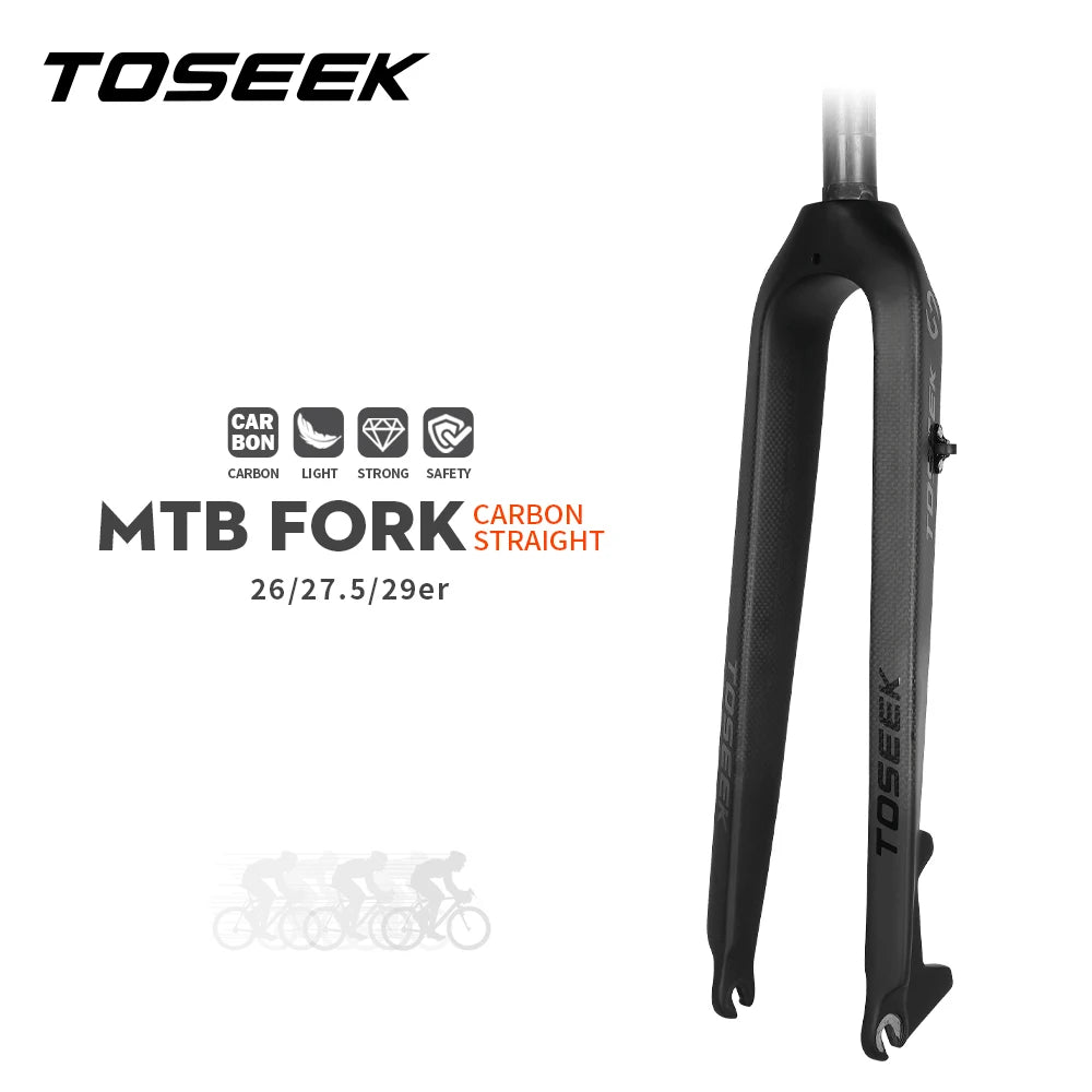 MTB Full Carbon Fiber Rigid Front Fork – 26/27.5/29 in, 28.6/31.8 mm Steerer, 560g (19.8 oz) Lightweight for Disc Brakes