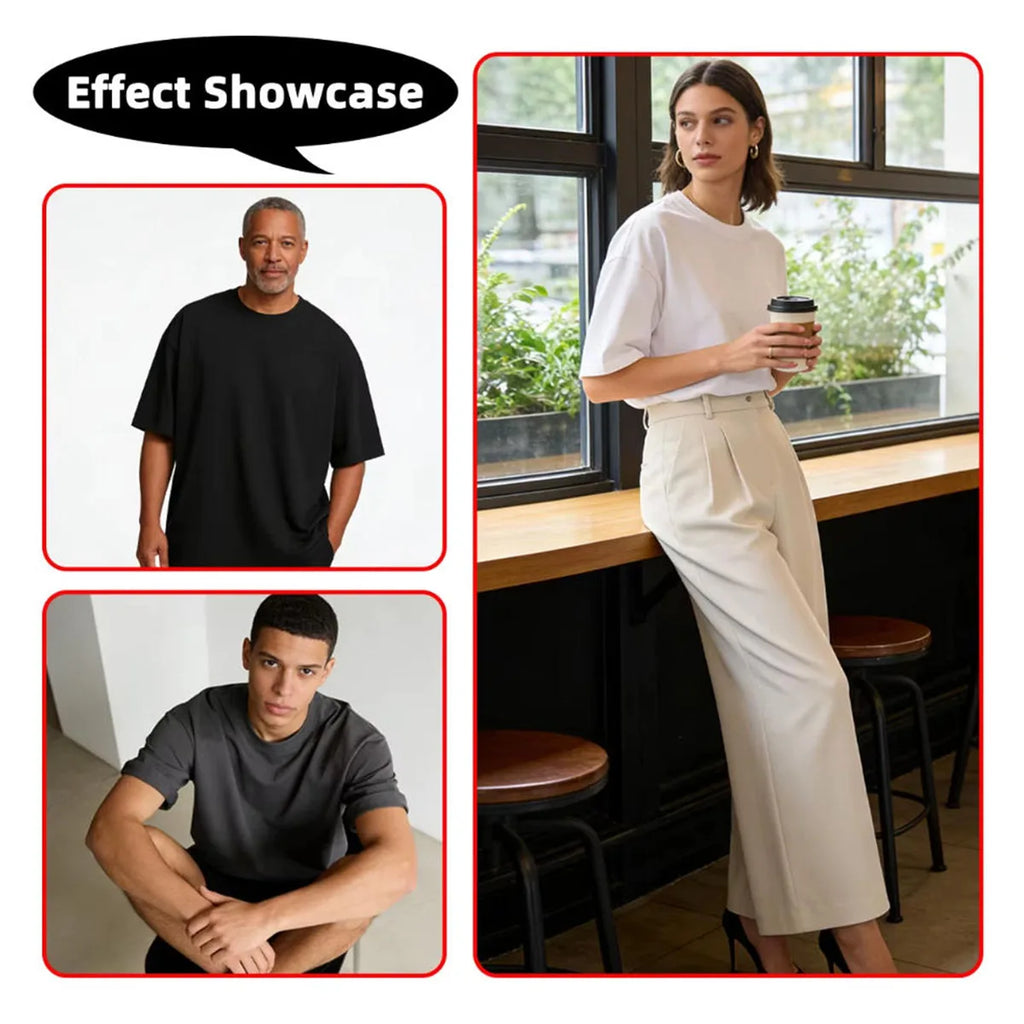 Unisex 100% Cotton Round Neck Short Sleeve T-Shirt - Casual Loose Fit Summer Tee