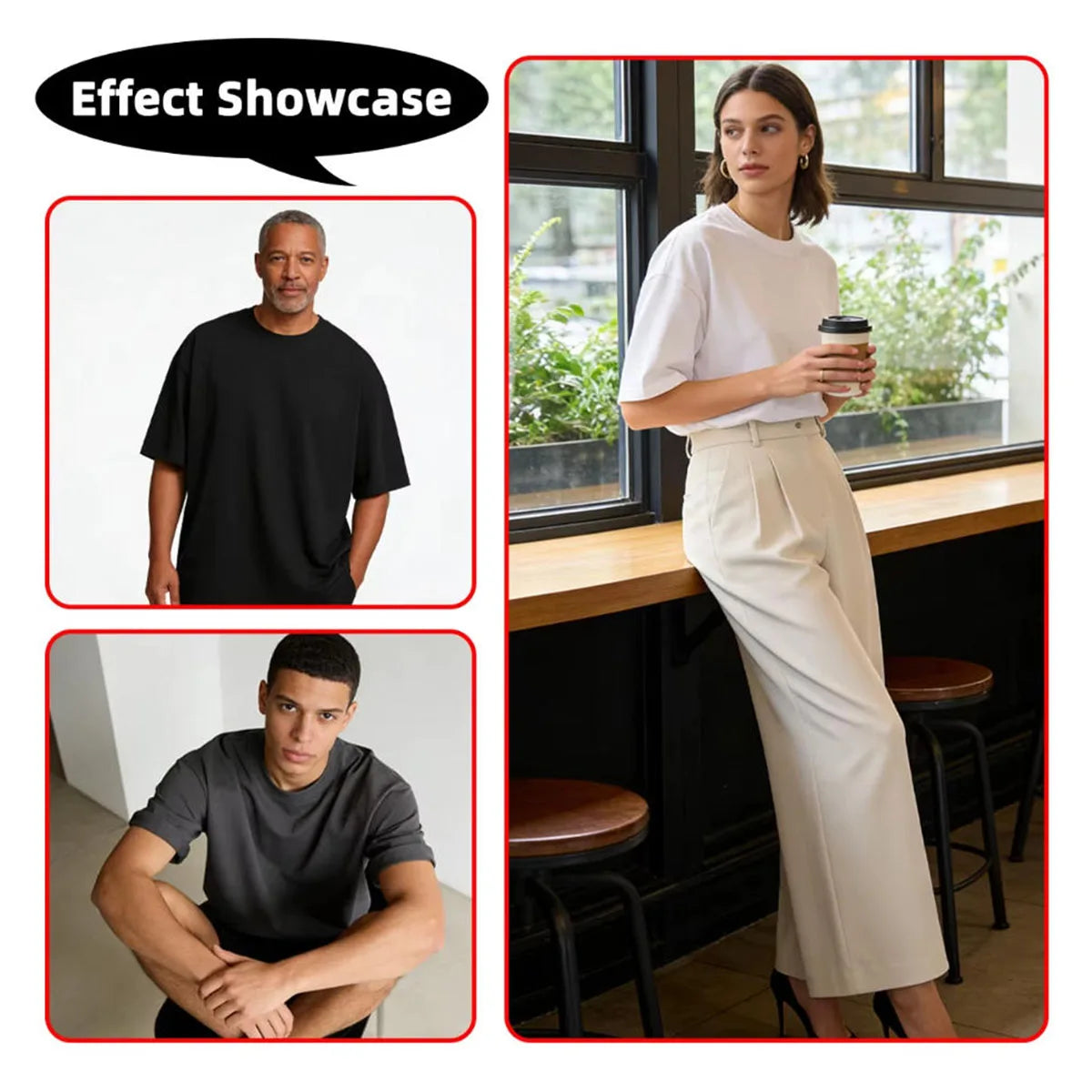 Unisex 100% Cotton Round Neck Short Sleeve T-Shirt - Casual Loose Fit Summer Tee