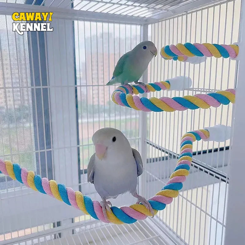 Parrot Cotton Rope Climbing Toy & Cage Swing – Sturdy Chew & Climb Toy, Sizes S/M/L (9.6in/24.5cm, 16.3in/41.5cm, 23.6in/60cm)
