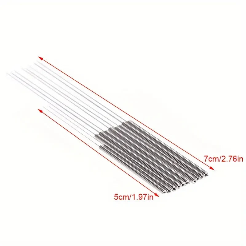 3D Printer Nozzle Cleaning Kit — 5 Sizes 0.2–0.4mm (0.008–0.016in) Stainless Steel Needles with Handle & Case, for 3D Printers, Gas Stoves, Car Wipers, Shower Heads