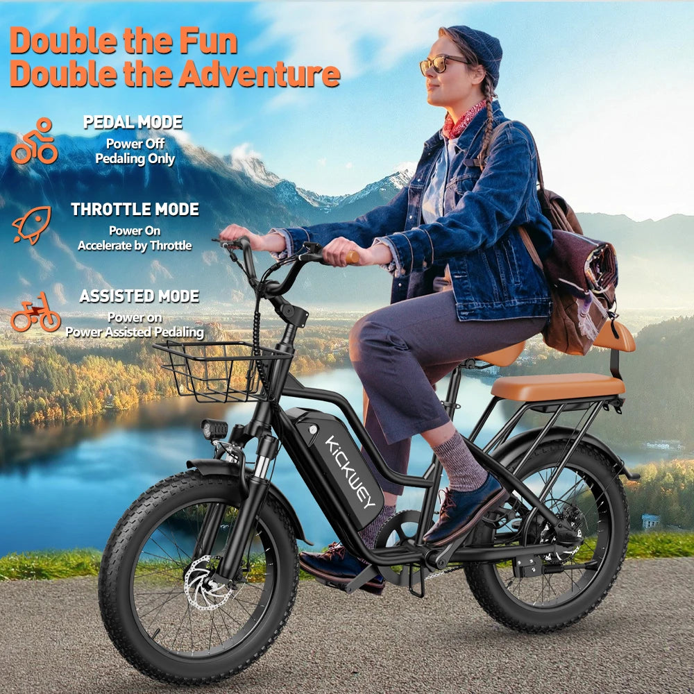 1500W Peak 20-Inch Electric Mountain Bike for Adults - 48V 20Ah Removable Battery, Up to 50 mi (80 km) Range, 32 MPH