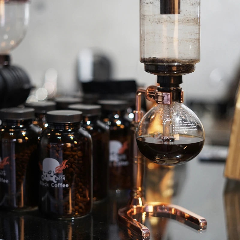3-5 Cup Syphon Coffee Maker 600ml (20.3 fl oz) Heat-Resistant Glass Siphon Vacuum Brewer