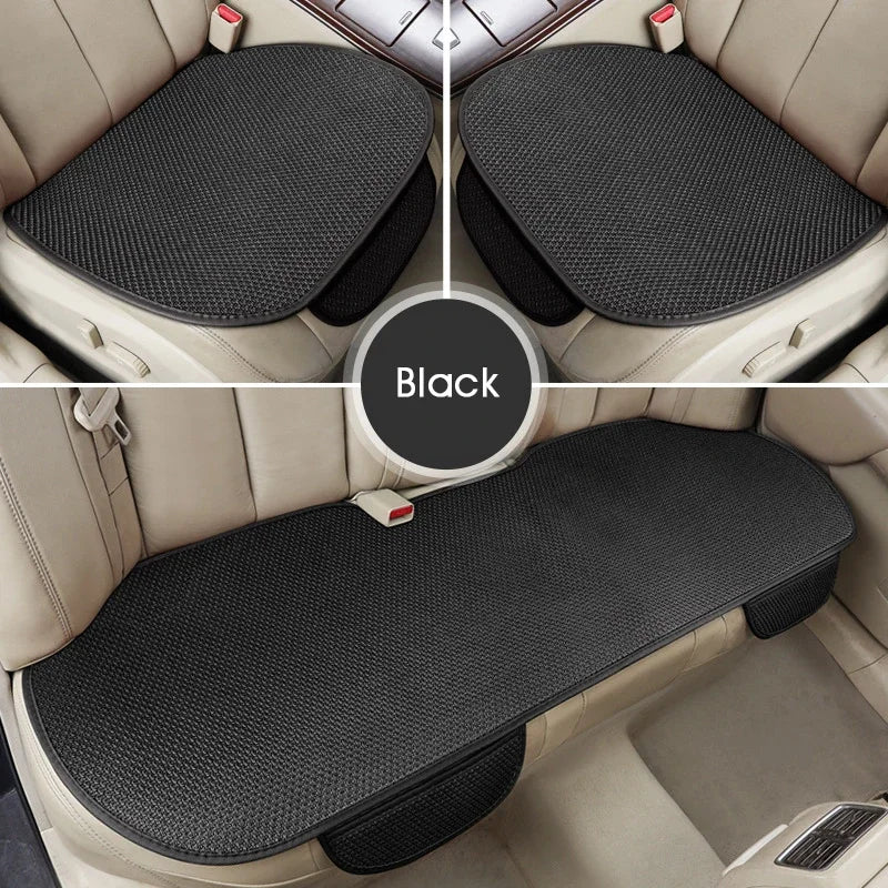 Breathable Ice Silk Car Seat Cover – Non-Slip Summer Cushion Pad, Front & Rear Universal Fit