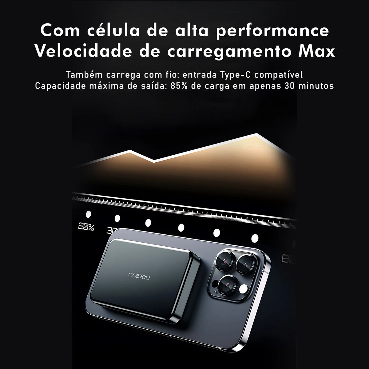 Magnetic Wireless Power Bank 20W Portable Charger - USB-C Two-Way Quick Charge Metal External Battery