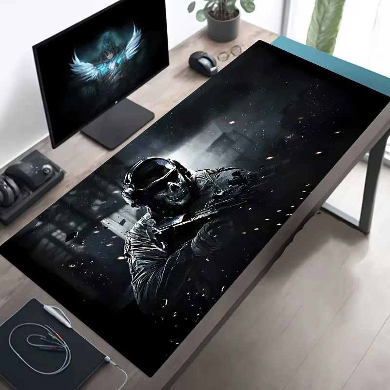 XXL Tactical Soldier Mouse Pad - Non-Slip Stitched Gaming Desk Mat for PC & FPS Gamers