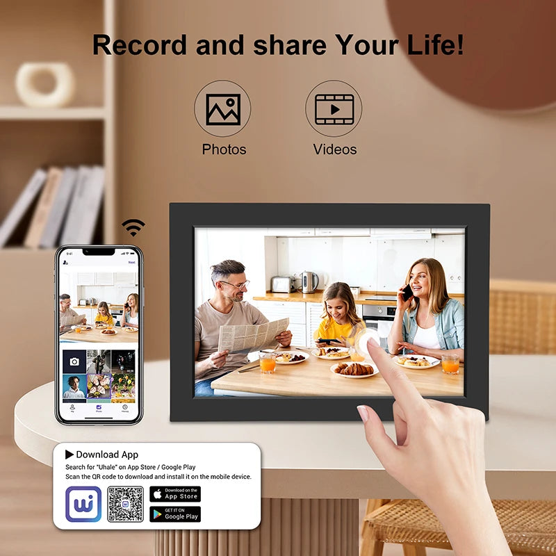 WiFi Digital Photo Frame 10.1-Inch (25.6 cm) 32GB Smart Touchscreen 1280x800 HD Picture Frame for Home & Gifts
