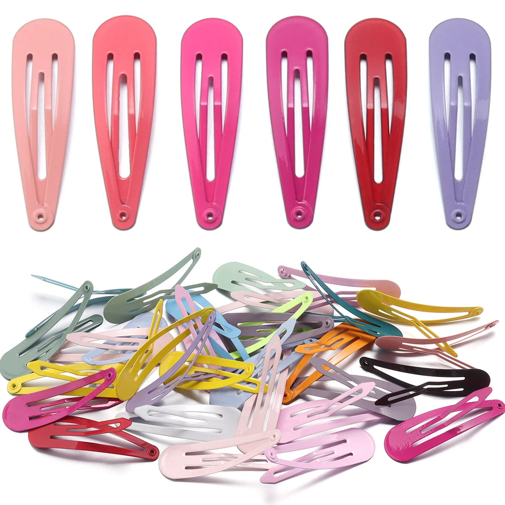 50-Pack Metal Candy Color BB Hair Clips – Waterdrop Hairpins for Kids, Girls & Women | Y2K