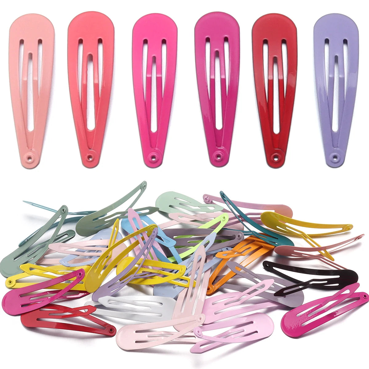 50-Pack Metal Candy Color BB Hair Clips – Waterdrop Hairpins for Kids, Girls & Women | Y2K