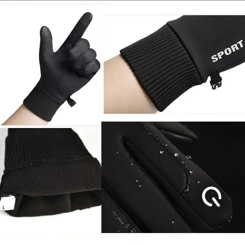Women’s Waterproof Winter Cycling Gloves - Fleece Lined Full-Finger Touchscreen Gloves for Running, Motorcycle, Skiing