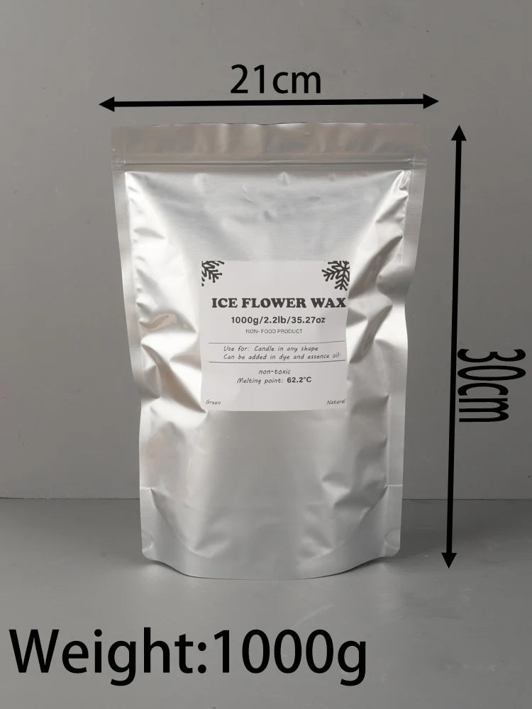 White Sand Wax 500–1000g (17.6–35.3 oz) for DIY Candle Making — Snowflake Wax Pearls & Ice Flower Scented Candle Accessories