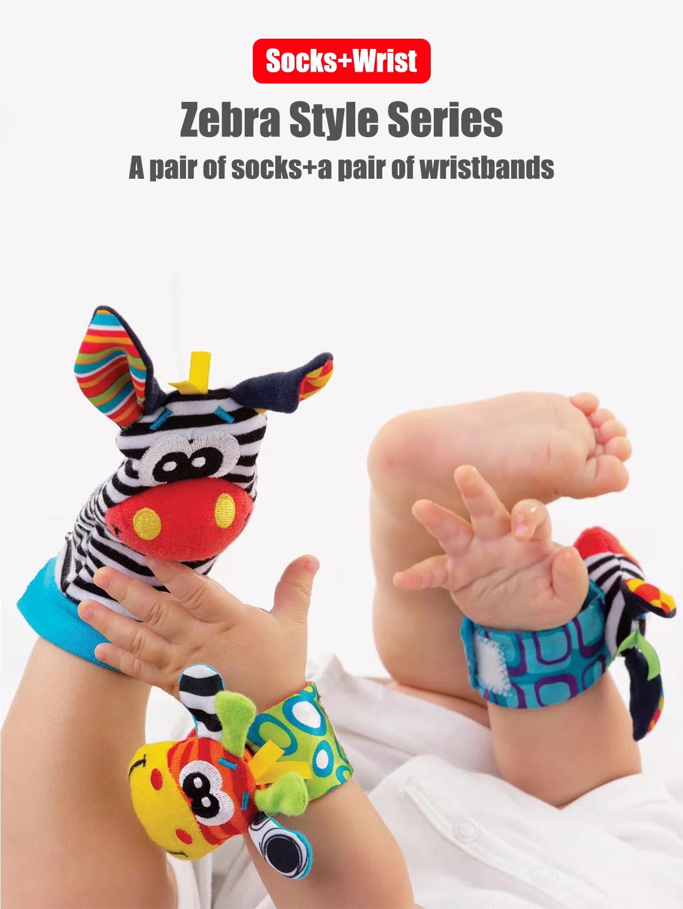 4-Pack Baby Wrist Rattle Socks – Infant Sensory Toy Socks 0-12 Months Unisex