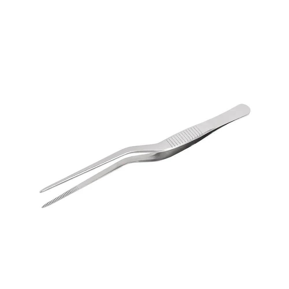 Stainless Steel Kitchen Tweezers & BBQ Tongs, Portable Food Clips — 1 or 3-Pack (14/16/20 cm | 5.5/6.3/7.9 in)