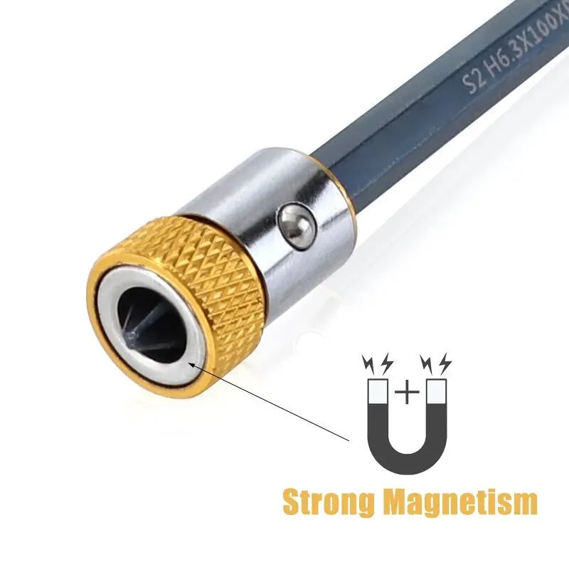3-Pack 1/4-Inch (6.35 mm) Magnetic Bit Coil — Colored Screwdriver Head Magnetizer, Universal Metal Tool Accessory