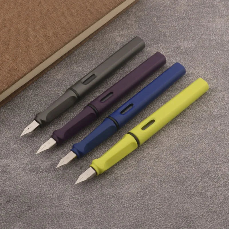 Matte Purple Fountain Pen – Plastic Body with EF/F Stainless Steel Nib, 0.38mm Fine Tip for School & Office