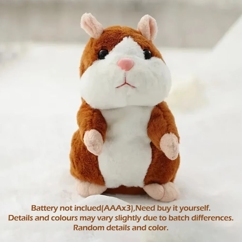 Interactive Talking Hamster Plush Toy, Nodding Voice-Imitating Stuffed Animal, Soothing Baby & Kids Gift