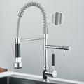 Pull-Down Spring Kitchen Faucet Single Lever Mixer Retractable Dual Spout Hot & Cold Stainless Steel