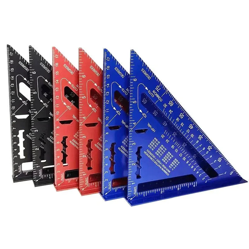 7-Inch (178 mm) Aluminum Speed Square with Inch/Metric Scales — Precision Carpentry & Woodworking Tool