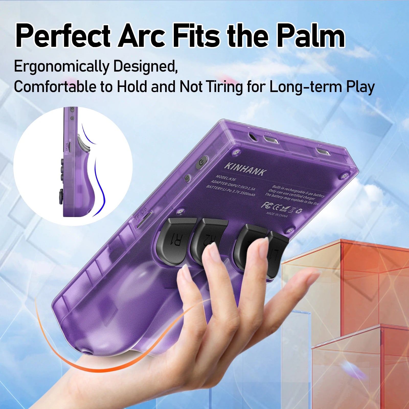 Open Source Retro Handheld Game Console – 16,000+ Classic Games | PS1/PSP/N64/DC Emulators | 3.5-inch (8.9 cm) 500 nit IPS Display | 3500 mAh Battery