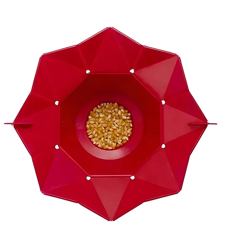 Foldable Silicone Popcorn Bowl - Microwave-Safe Collapsible Popcorn Maker, 6.7 x 3.7 in (17 x 9.5 cm)
