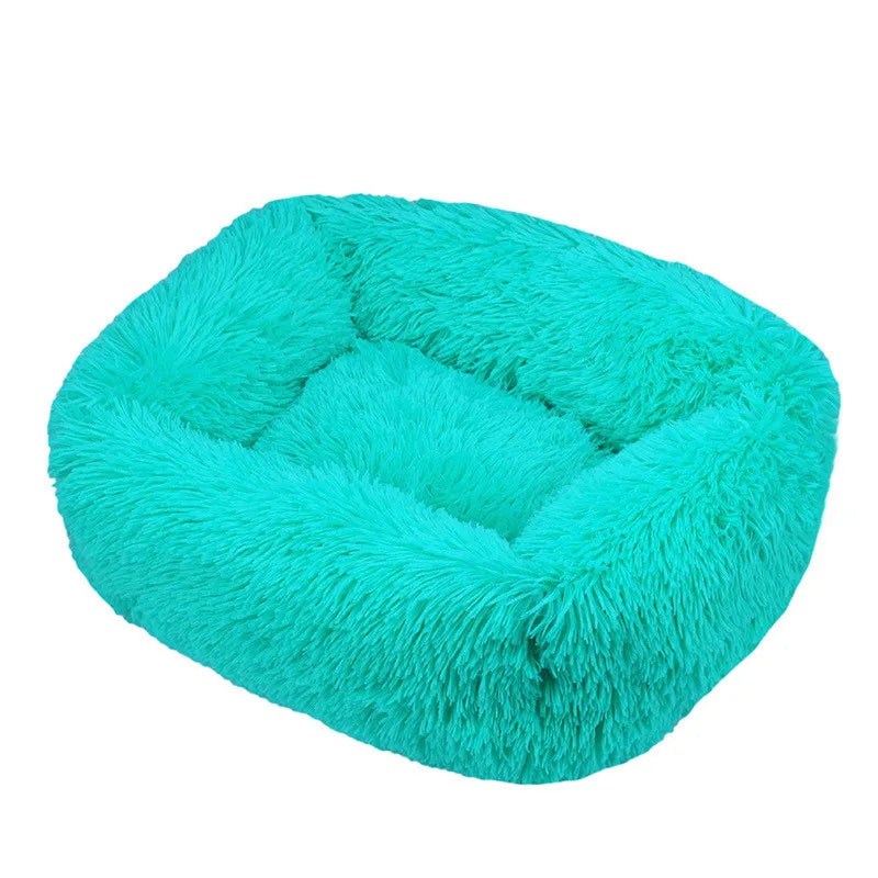 Luxury Plush Square Dog Bed Calming Washable Pet Mat for Small Medium Large Dogs (XS S M L)