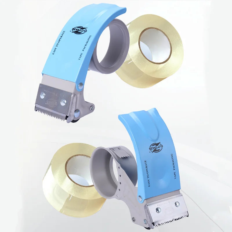 Handheld Metal Shipping Tape Dispenser Cutter — Fits 5 cm (2") & 6 cm (2.36") Tape for Moving, Mailing, Box Sealing