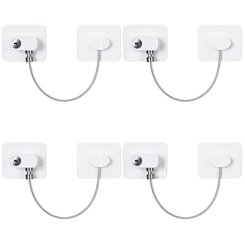 2/4/6-Pack Self-Adhesive Cabinet Locks with Keys — Baby Safety Locks for Fridge, Cabinets, Drawers, Doors & Appliances