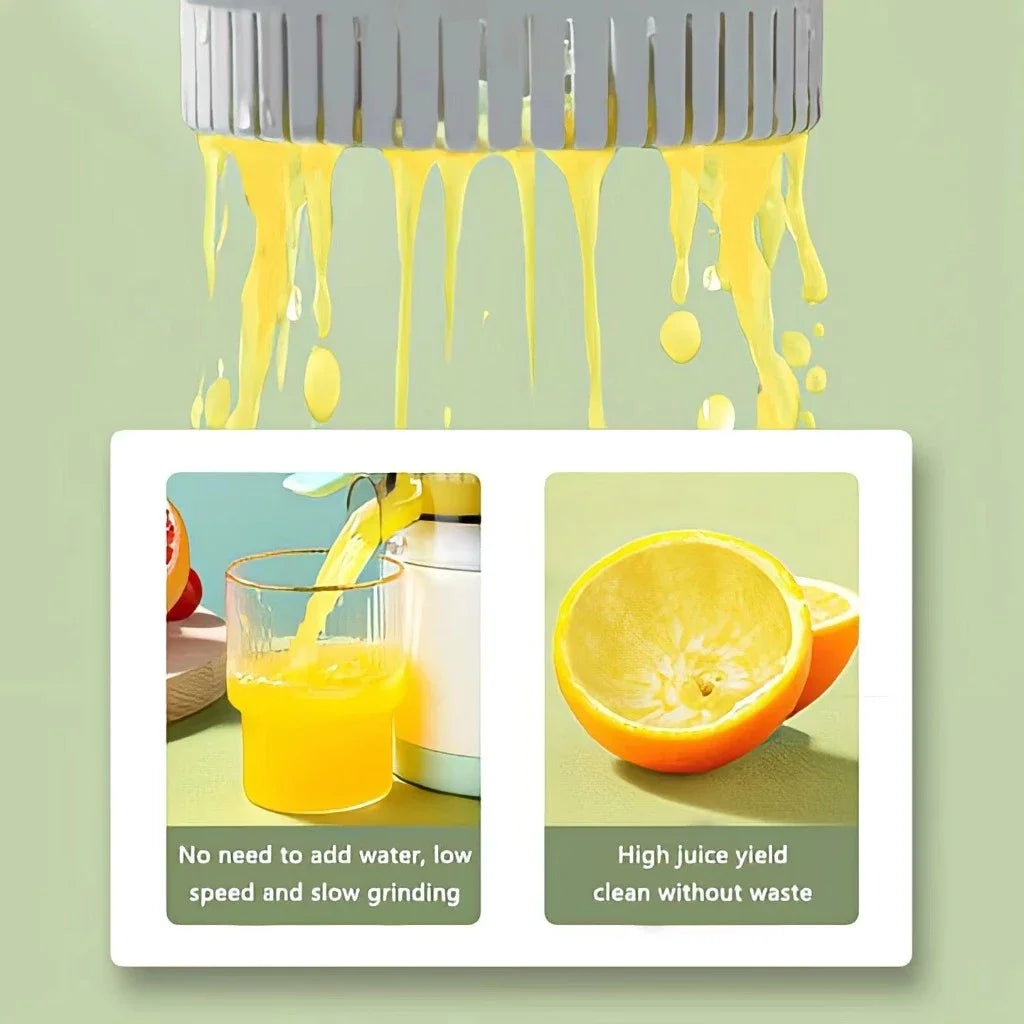 Portable USB Rechargeable Fruit Juicer - Personal Citrus Extractor, 500ml (17 fl oz) with Automatic Pulp Separation