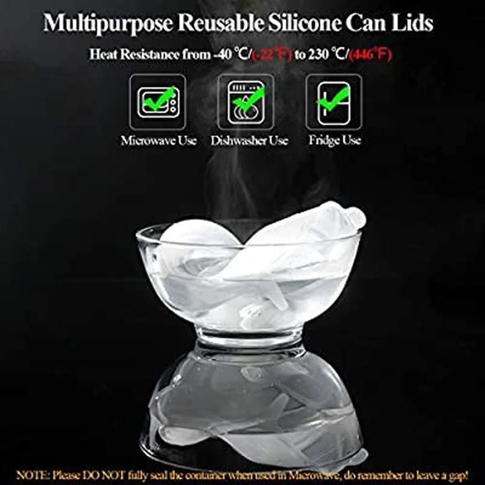 12-Pack Small Silicone Stretch Lids 2.5–3.5 in (6.5–9 cm) BPA-Free Reusable Seal Covers for Mason Jars, Cans & Mugs