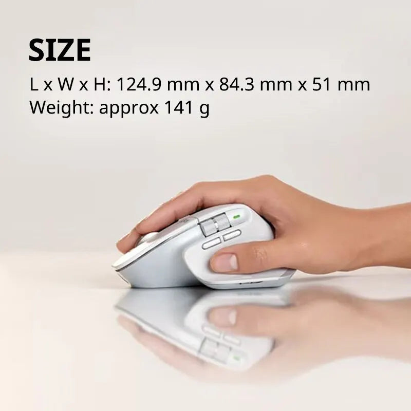 Wireless Bluetooth & 2.4 GHz Ergonomic Mouse, 8000 DPI, Infinity Scroll, Multi-Device, Right-Hand