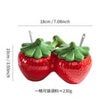 Ceramic Strawberry Oil & Vinegar Cruet - Fruit-Shaped Kitchen Seasoning Jar for Salt, Sugar, Soy Sauce