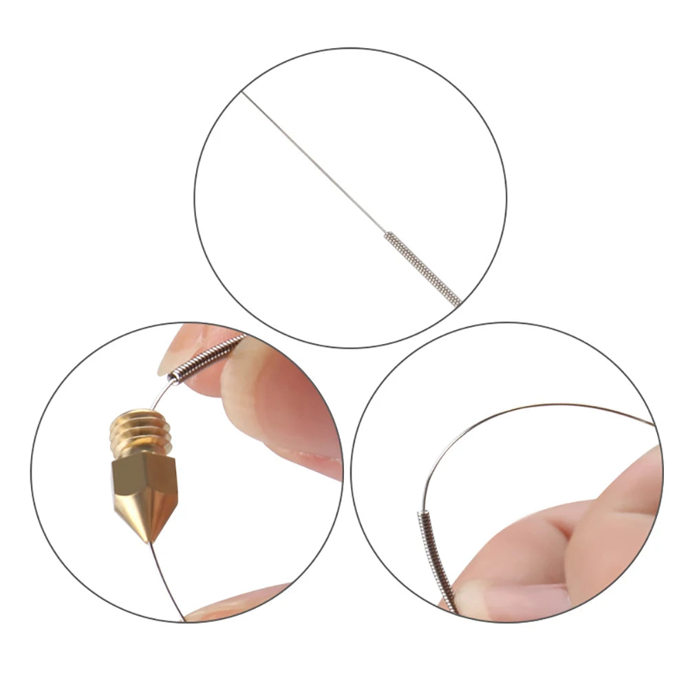 10-Piece Stainless Steel 3D Printer Nozzle Cleaning Needle Kit, 10 Sizes 0.15–1.0mm (0.006–0.039 in)