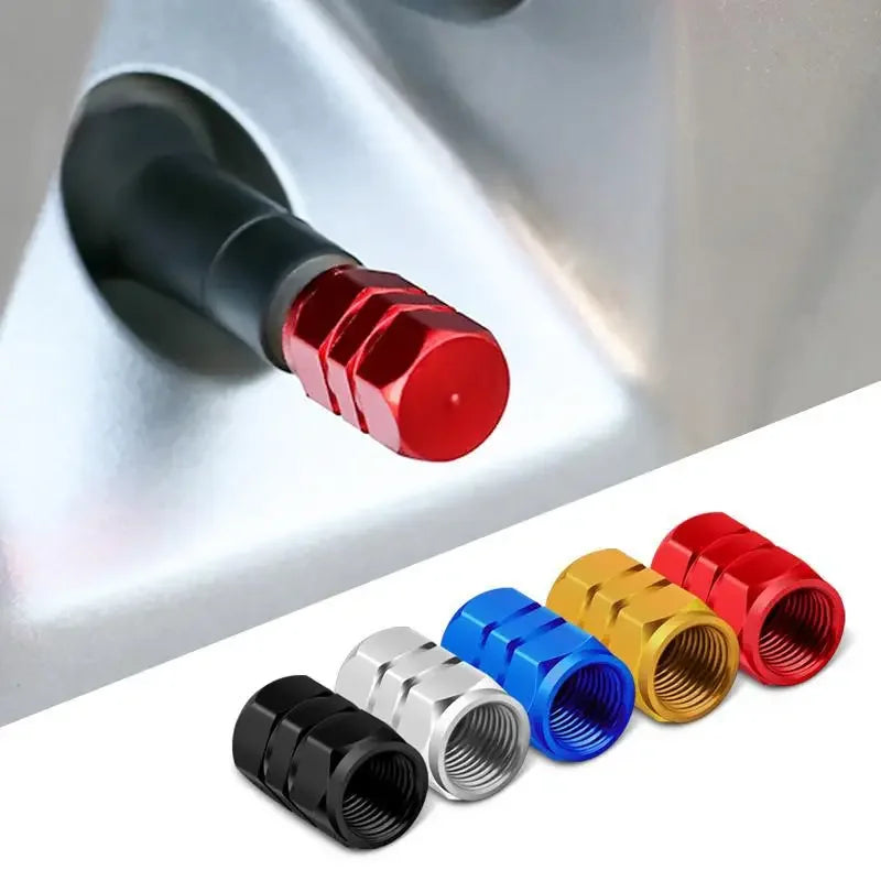 Aluminum Alloy Tire Valve Stem Caps — Dustproof Valve Caps for Car Motorcycle Bicycle (1.6 x 1.0 cm / 0.63 x 0.39 in)