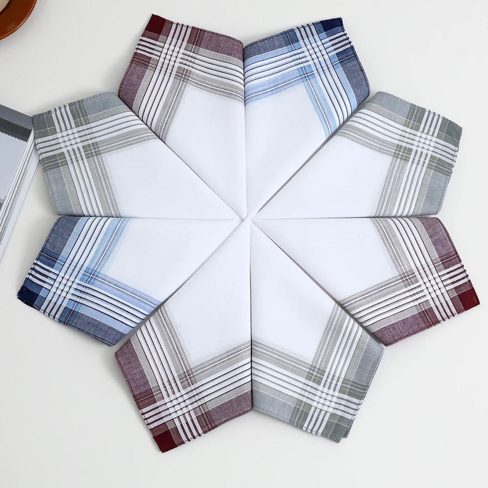 12-Pack Men's Pure Cotton Pocket Handkerchiefs, 17 in (43 cm) Square, Soft Sweat-Wiping Groom Gift