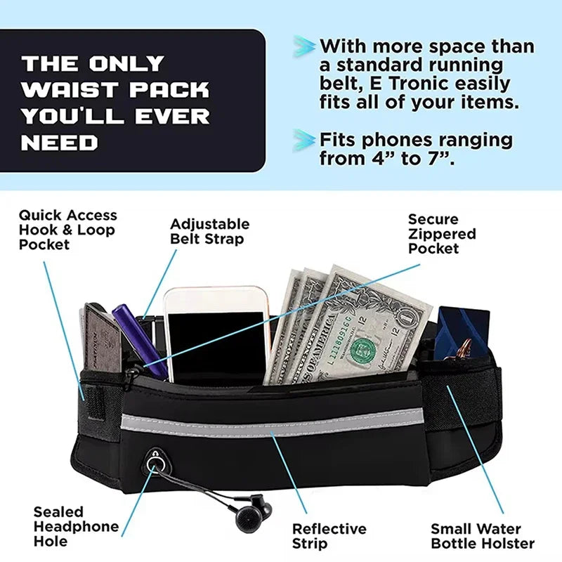 Hands-Free Reflective Dog Leash with Waist Bag – Retractable Elastic Belt for Running, Walking & Jogging
