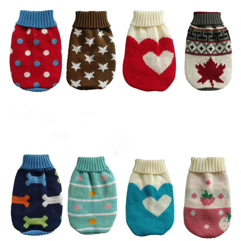 Warm Knitted Pet Sweater – Winter Dog & Cat Coat for Small & Medium Dogs (Chihuahua, Yorkie, French Bulldog)