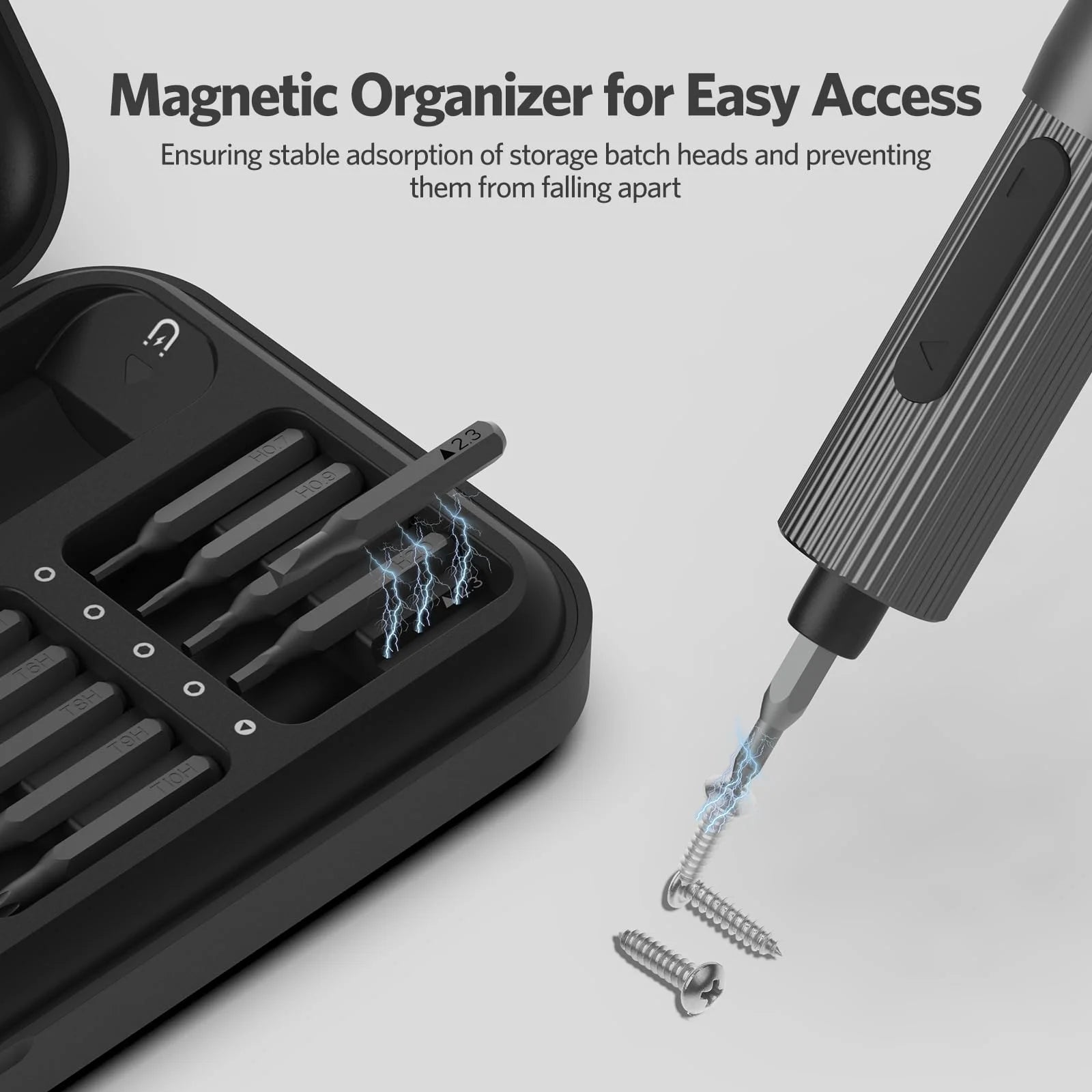 Electric Precision Screwdriver Kit for Phone & Electronics Repair, USB Rechargeable, 25-in-1 Bits, Dual-Speed