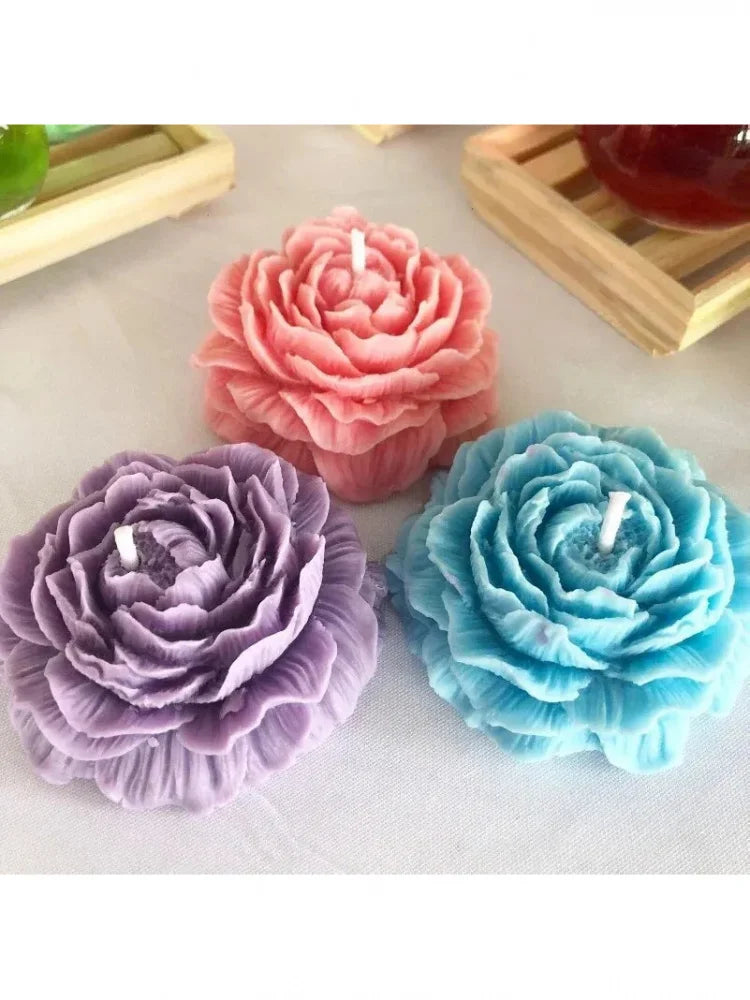1-Piece Peony Silicone Mold – DIY Candle, Soap, Resin, Plaster & Chocolate Cake Baking Mold