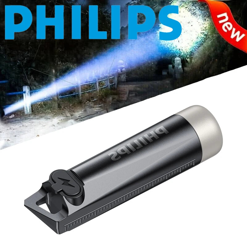 Mini Rechargeable EDC Keychain Flashlight — LED USB-C Portable Camping Lamp with UV, SOS & Waterproof