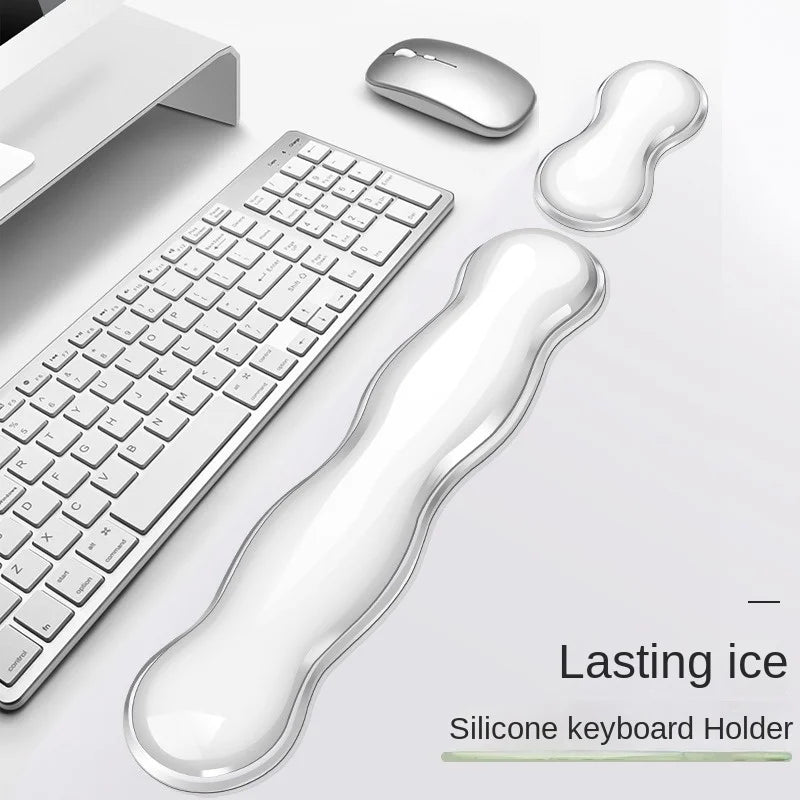 Transparent Anti-Slip Rubber Mouse Pad with Ergonomic Wrist Rest - Desk & Gaming