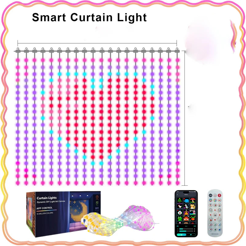 LED Curtain Fairy Lights – App-Controlled Music Sync, DIY Patterns, Waterproof, 6–10m (20–33 ft) Indoor/Outdoor Party & Holiday Decor