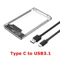 USB 3.0 2.5-Inch (63.5 mm) Transparent HDD/SSD Enclosure — SATA to USB 5Gbps, Tool-Free