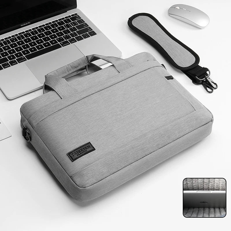 Canvas Laptop Sleeve Briefcase – Zippered Shoulder Handbag for 13.3, 14, 15, 15.6 & 17 Inch Laptops