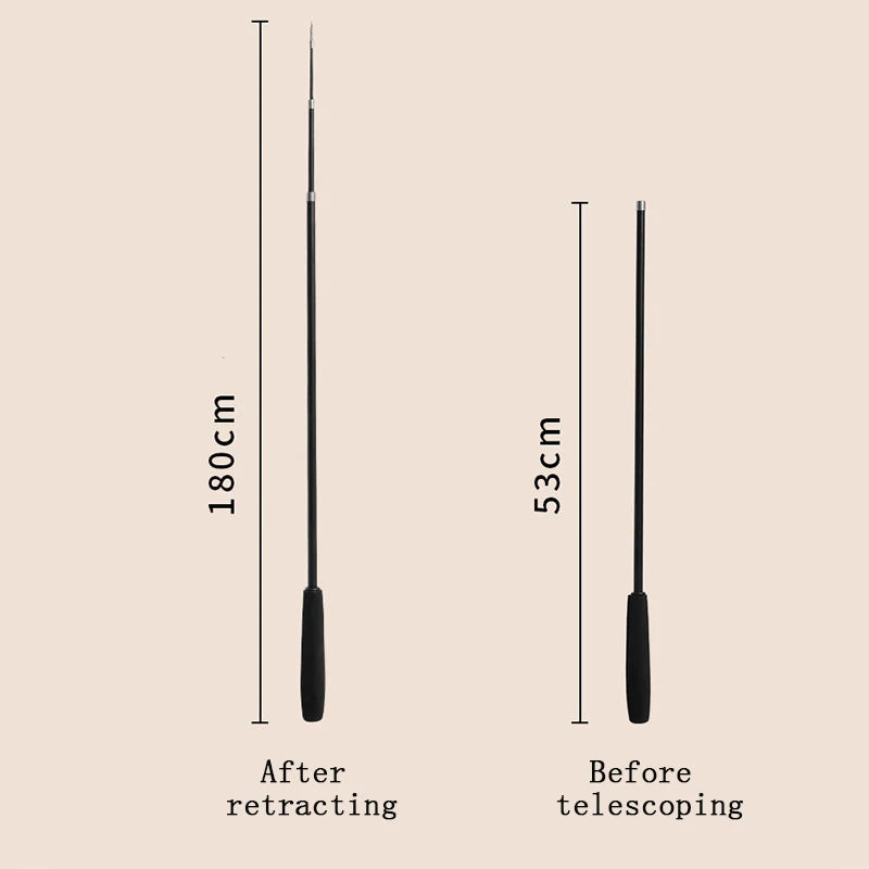 Telescopic Cat Wand 1.8m (6 ft) Extendable Feather Teaser Scratch-Resistant Interactive Cat Toy