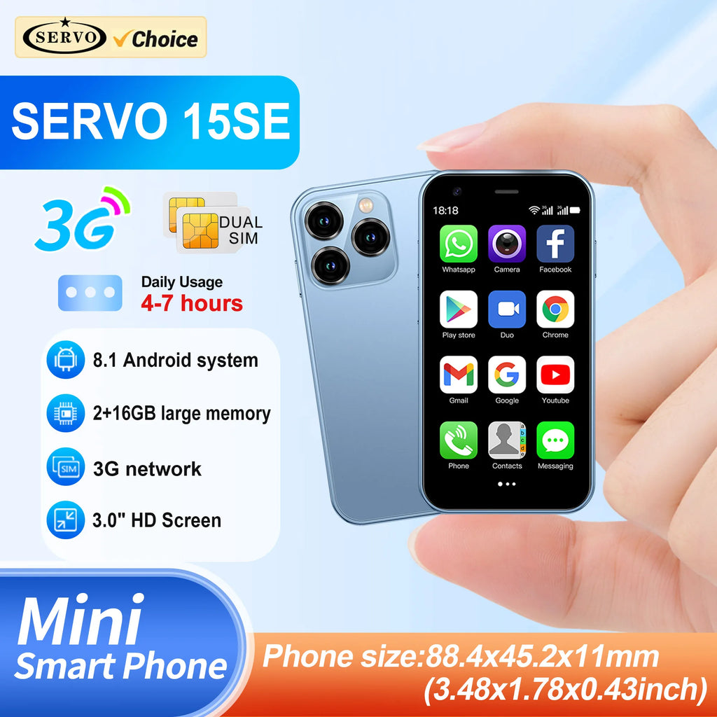 Mini 3.0-inch (7.6 cm) Android 3G WCDMA Smartphone, Dual SIM, WiFi Hotspot, Google Play Pocket Phone