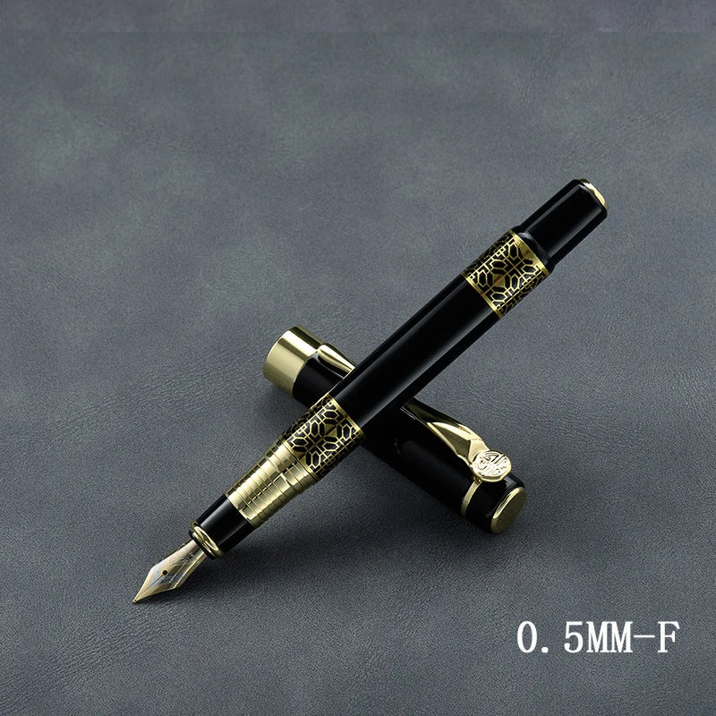 Retro Metal Fountain Pen Set (1–100 pcs) with Replaceable Ink, Elegant Writing Gift for Office & School