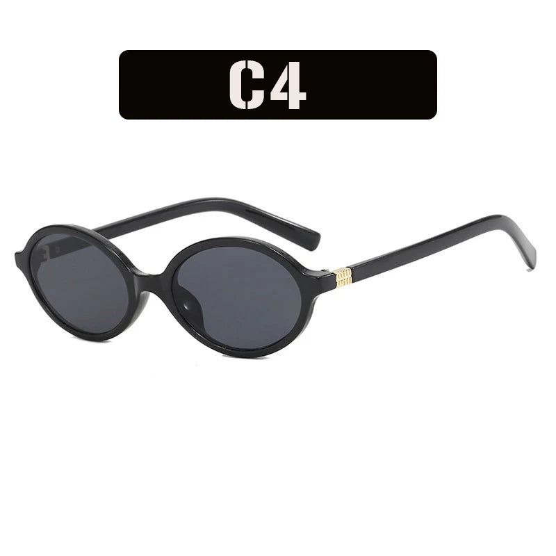 Vintage Oval Sunglasses for Women Small Retro Leopard Frame Anti-Blue Light UV400