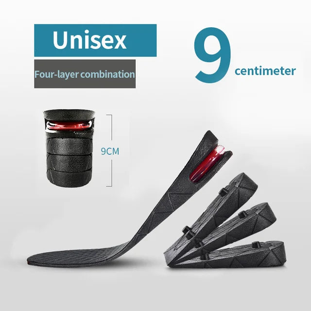 Adjustable Height-Increase Insoles 3–9 cm (1.2–3.5 in) – Invisible Air Cushion Shoe Inserts, Cut-to-Fit Elevator Insoles